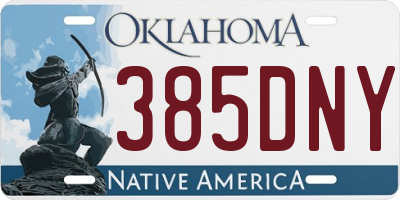 OK license plate 385DNY