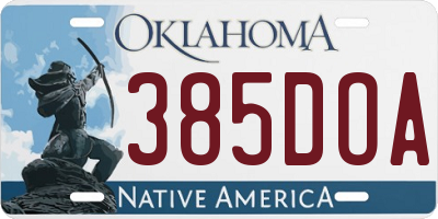 OK license plate 385DOA