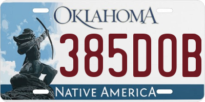 OK license plate 385DOB