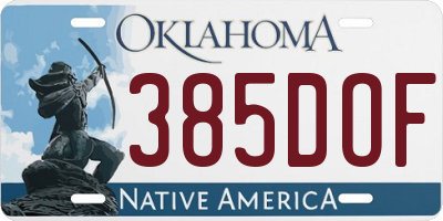 OK license plate 385DOF