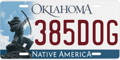 OK license plate 385DOG