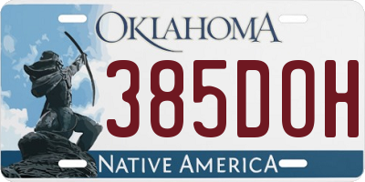 OK license plate 385DOH