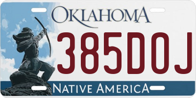 OK license plate 385DOJ