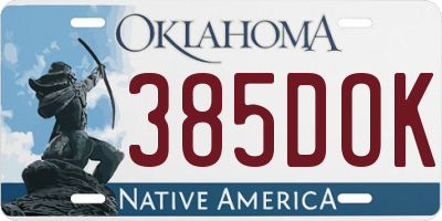 OK license plate 385DOK