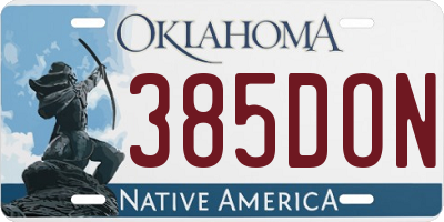 OK license plate 385DON