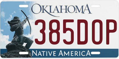 OK license plate 385DOP