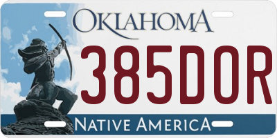 OK license plate 385DOR
