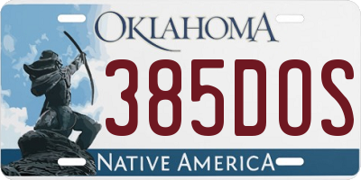 OK license plate 385DOS