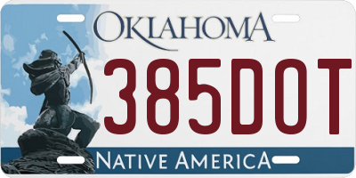 OK license plate 385DOT