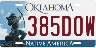 OK license plate 385DOW