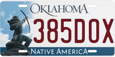 OK license plate 385DOX