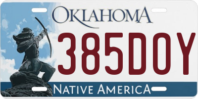 OK license plate 385DOY