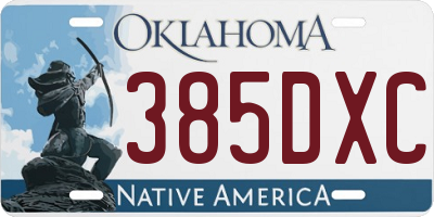 OK license plate 385DXC