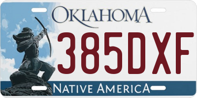 OK license plate 385DXF