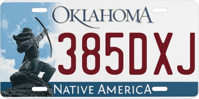 OK license plate 385DXJ