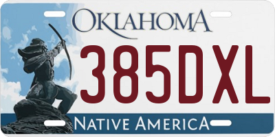 OK license plate 385DXL