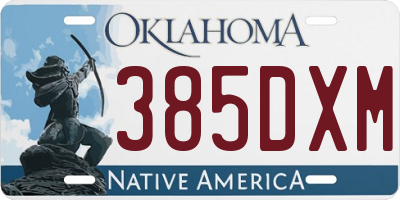 OK license plate 385DXM