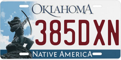 OK license plate 385DXN