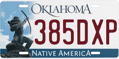 OK license plate 385DXP