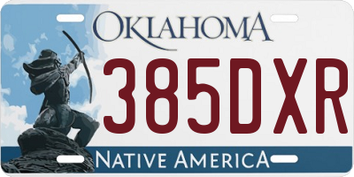 OK license plate 385DXR