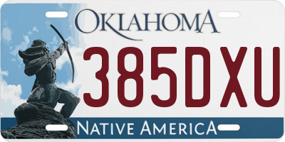 OK license plate 385DXU