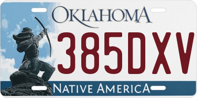 OK license plate 385DXV