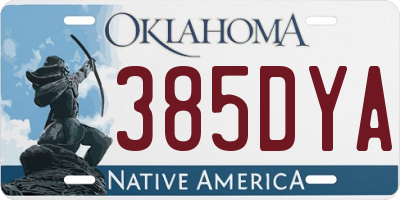 OK license plate 385DYA