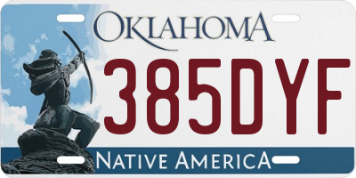 OK license plate 385DYF