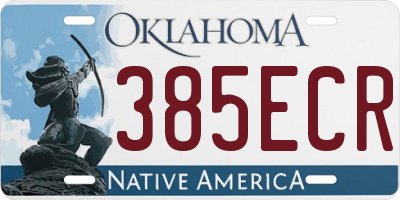 OK license plate 385ECR