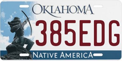 OK license plate 385EDG
