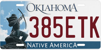 OK license plate 385ETK