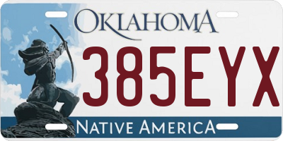 OK license plate 385EYX