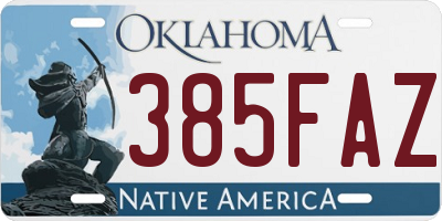 OK license plate 385FAZ