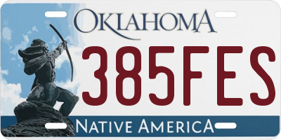 OK license plate 385FES