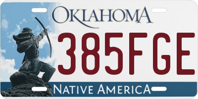 OK license plate 385FGE