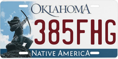OK license plate 385FHG