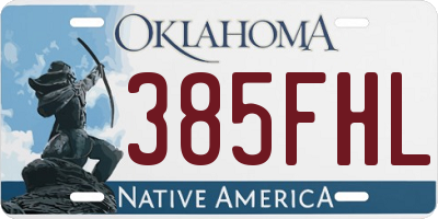OK license plate 385FHL