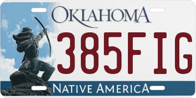 OK license plate 385FIG