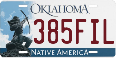 OK license plate 385FIL