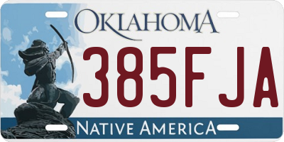 OK license plate 385FJA