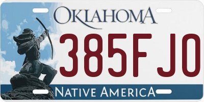 OK license plate 385FJO