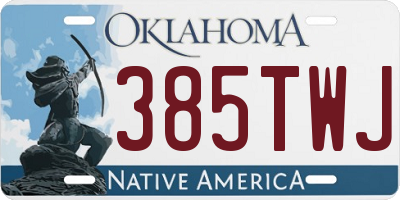 OK license plate 385TWJ