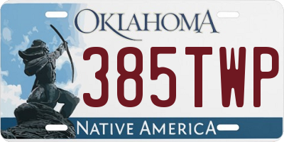 OK license plate 385TWP