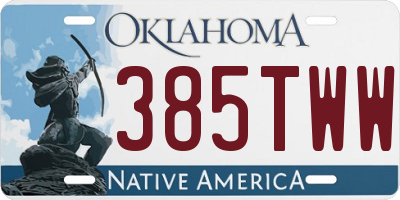 OK license plate 385TWW