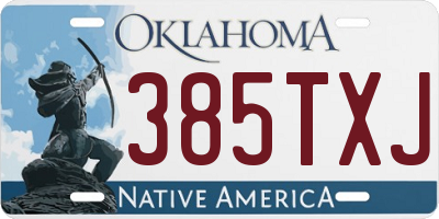 OK license plate 385TXJ