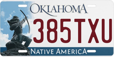 OK license plate 385TXU