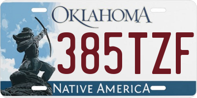 OK license plate 385TZF