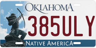 OK license plate 385ULY