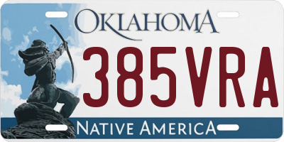 OK license plate 385VRA