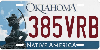 OK license plate 385VRB